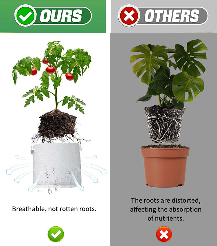 【10db】🌱 3/4/5/7/10 gallon zöldség-/virág-/növénytermesztő táskák, erős, nem szőtt termesztőtáskák