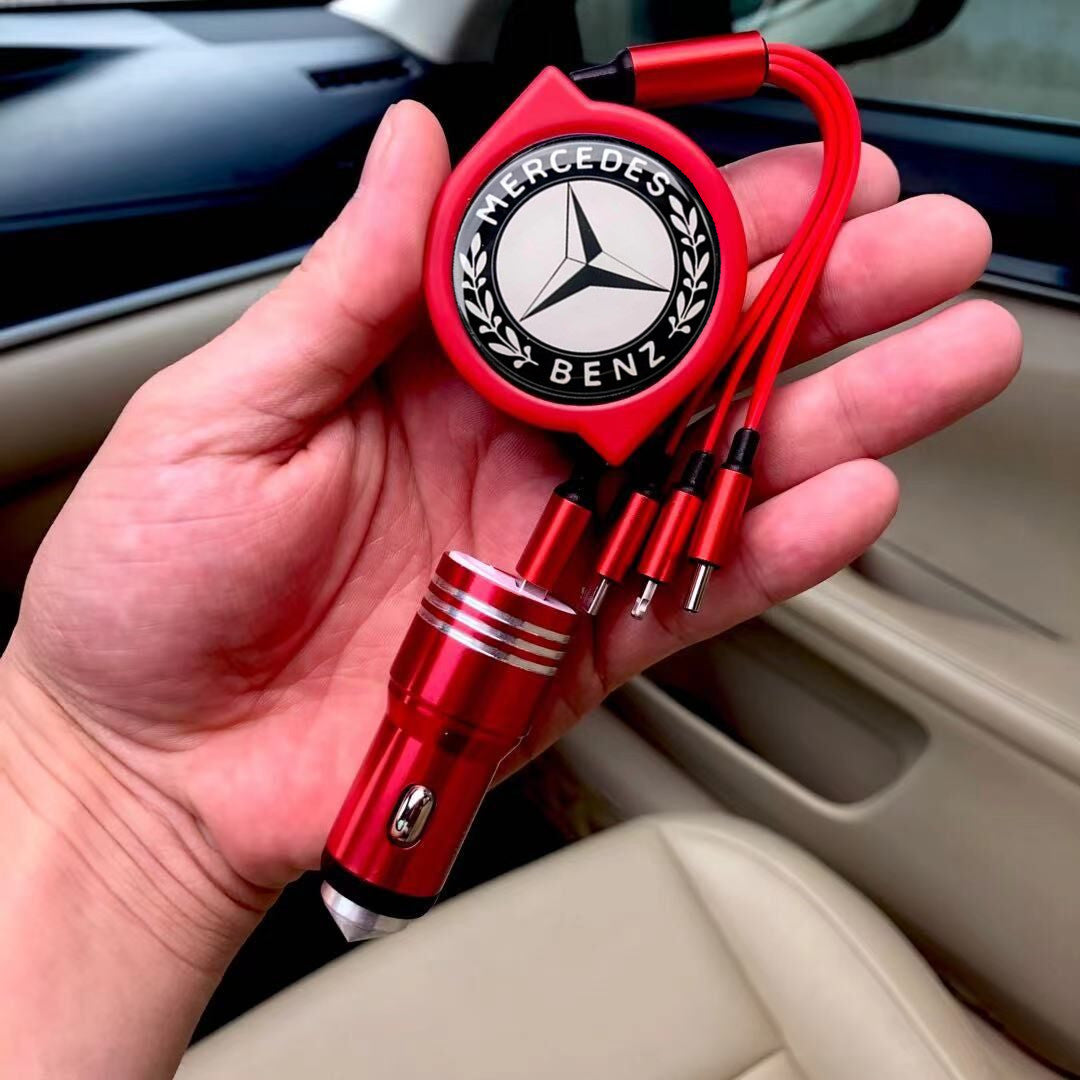 3 az 1-ben visszahúzható autós adatkábel + ingyenes autós töltő