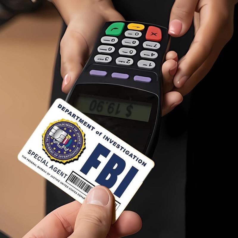 🔥Secret Agent kártyabőr-készlet: FBI/ICE minták • Cosplay és ajándék matricák
