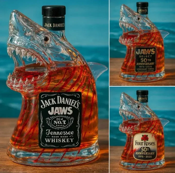 Jaws évfordulós kiadású whiskysüveg
