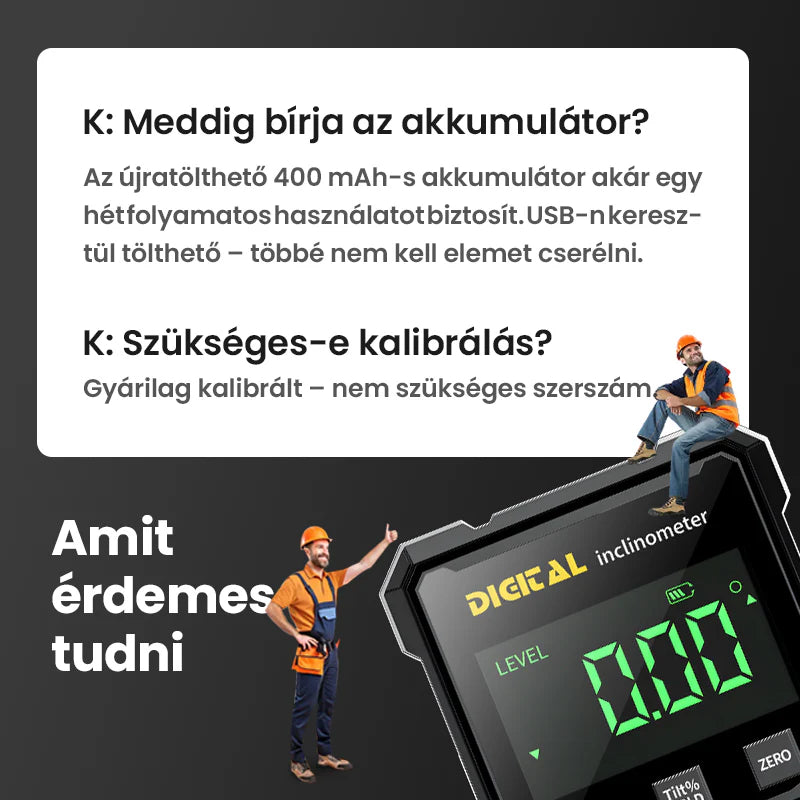 📐 Négyoldalas mágneses digitális szögmérő lézerrel 👷👍