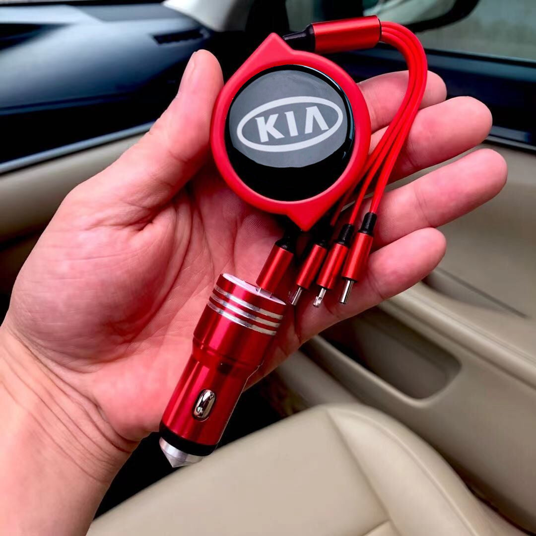 3 az 1-ben visszahúzható autós adatkábel + ingyenes autós töltő