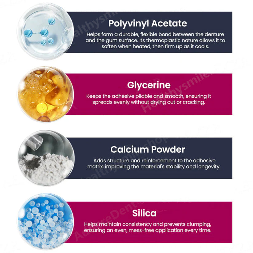 (🔥Vásároljon 1-et, kapjon 1-et ingyen🔥) AdhereDent hőre lágyuló fogsorragasztó, állandó fogsorrögzítés