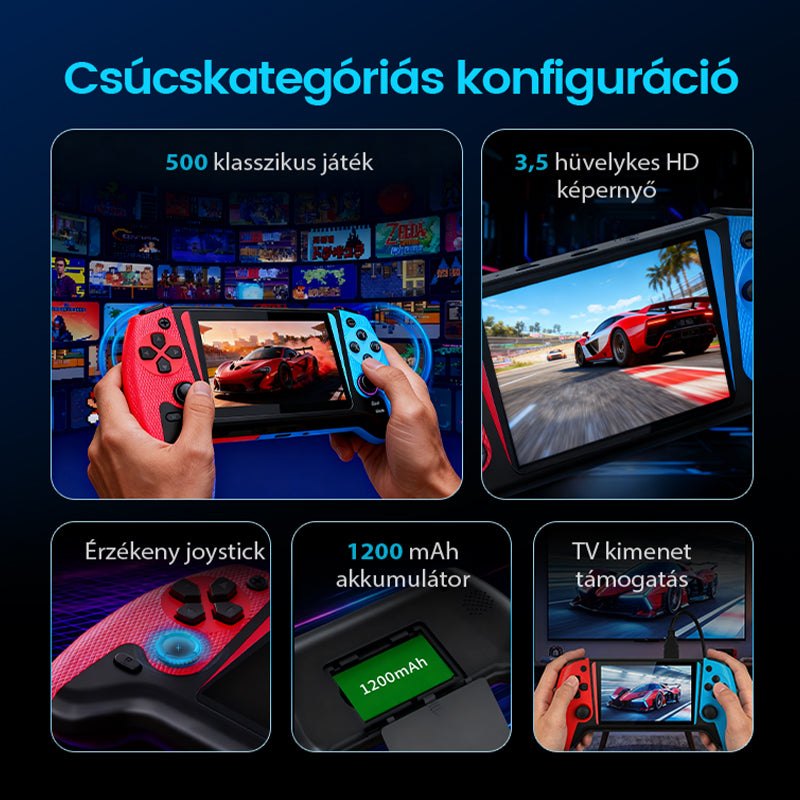 ⏳Időkorlátozott akció⌛ 500-in-1 nagyképernyős kézi klasszikus játékkonzol