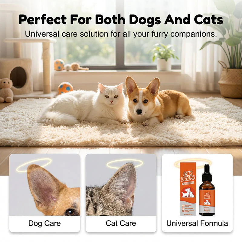 🐶🐱Természetes cseppek kutyáknak és macskáknak a viszketés és a fülzsír felhalmozódásának enyhítésére🌿