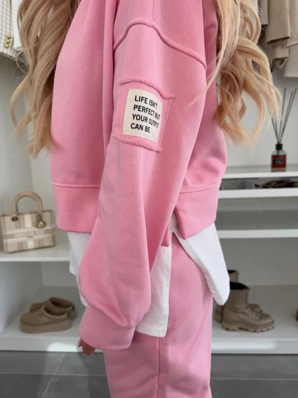 Kényelmes, kétrészes pamut öltöny