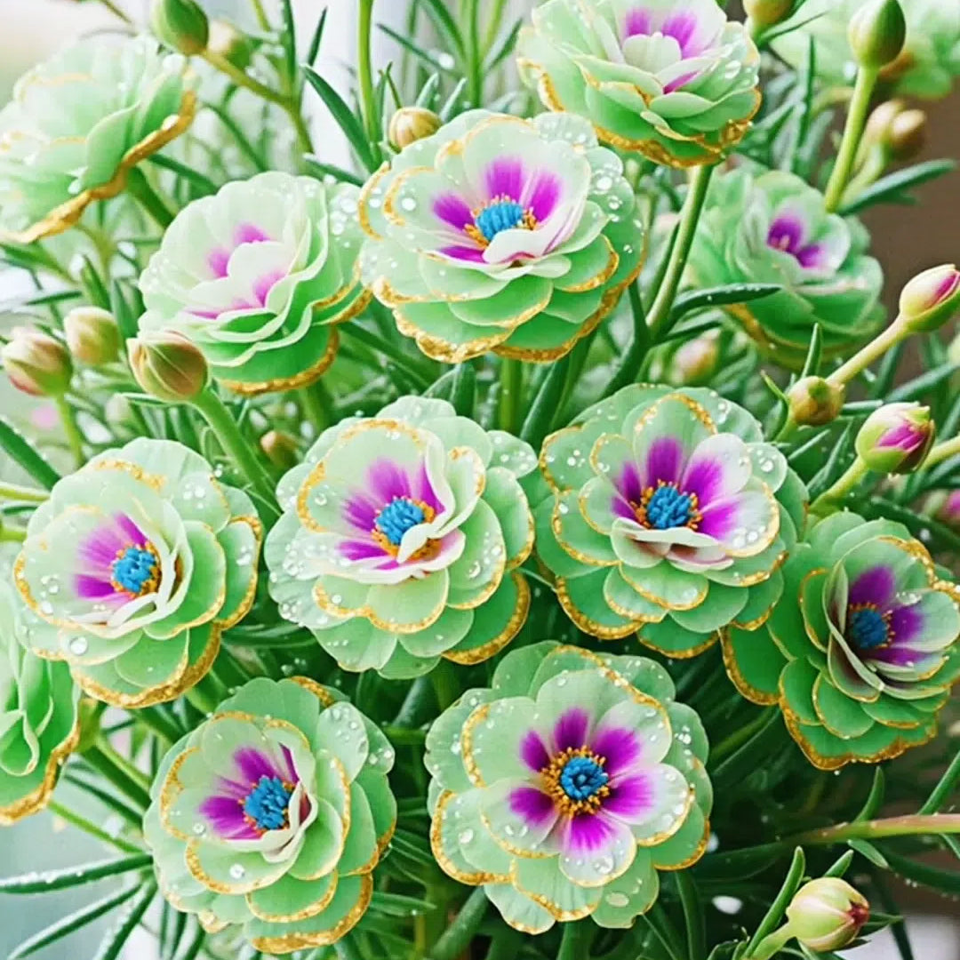 Aranycsipke portulaka🌸✨ Gyönyörű, dupla virágok a könnyed nyári színekért