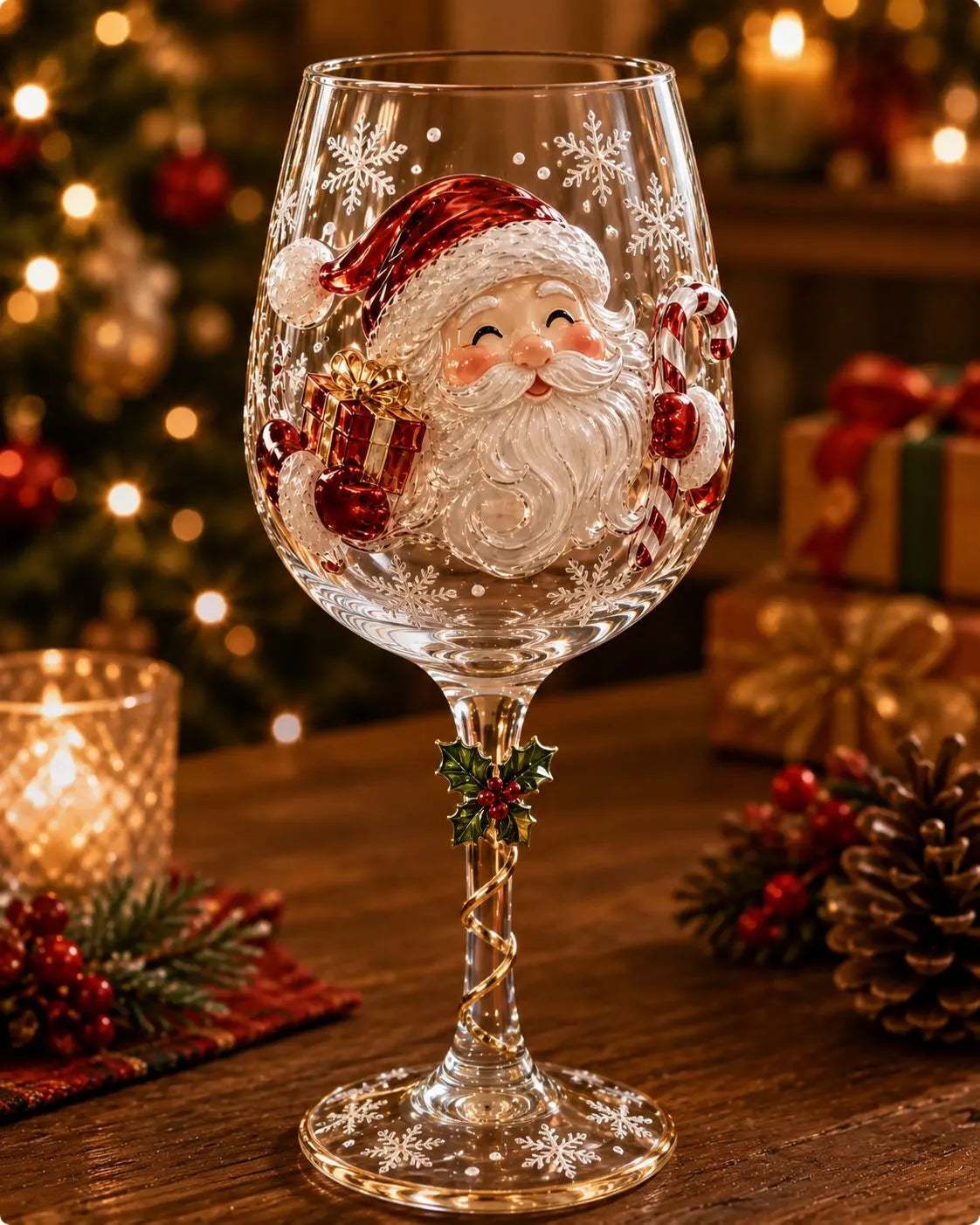 🔥🎁Karácsonyi szett 3D borospoharak gyűjteményével ajándékdobozban✨