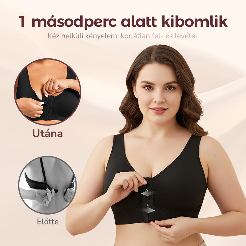 【✨ 1 + 1 ingyenes】Női merevítő nélküli, elölről záródó melltartó