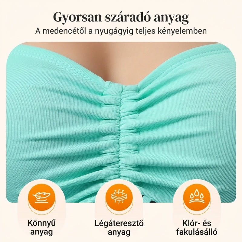 🔥👙【S-4XL】Ciánkék nyomtatott bikini fürdőruha