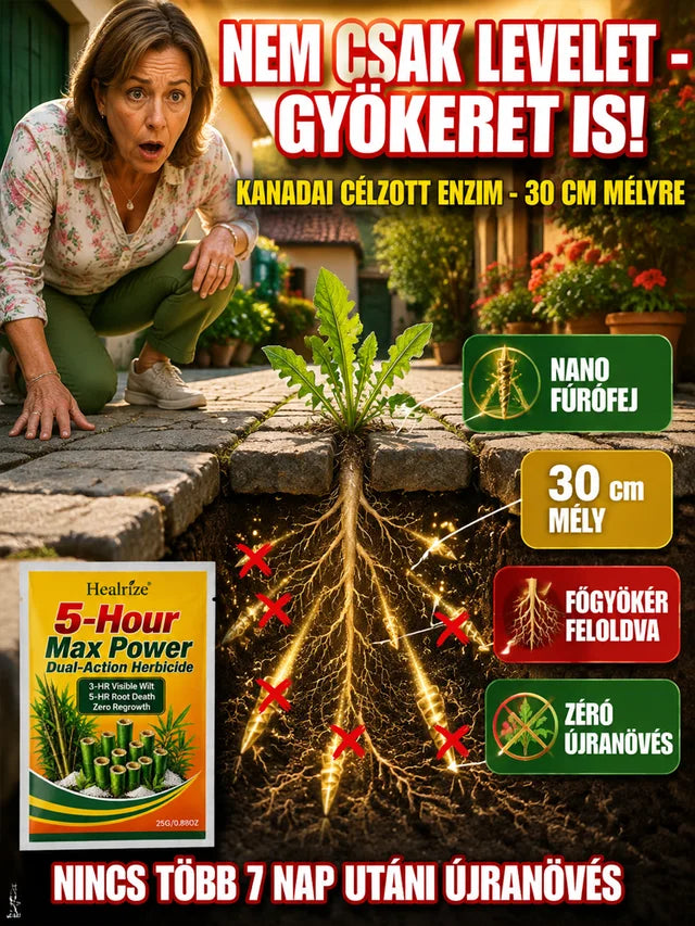 5 órás Kaszás · nanoméretű, maradékmentes gyomirtó granulátum