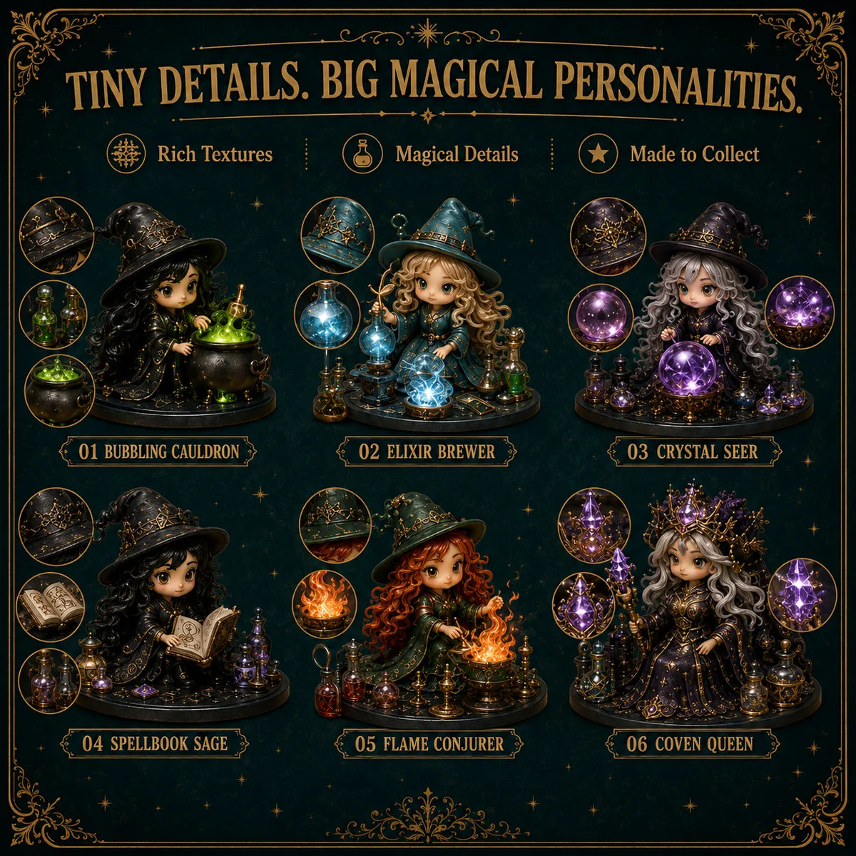 🧙‍♀️24 Days Of Witchy Surprises Advent Calendar | 24 Unique Collectible Witches with Magical Themes, Mini Figures & Fantasy Display Collection ✨