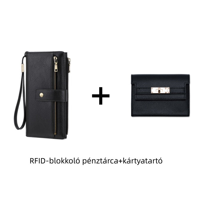 👛Retro stílusú, RFID-blokkolós, háromrészes női pénztárca