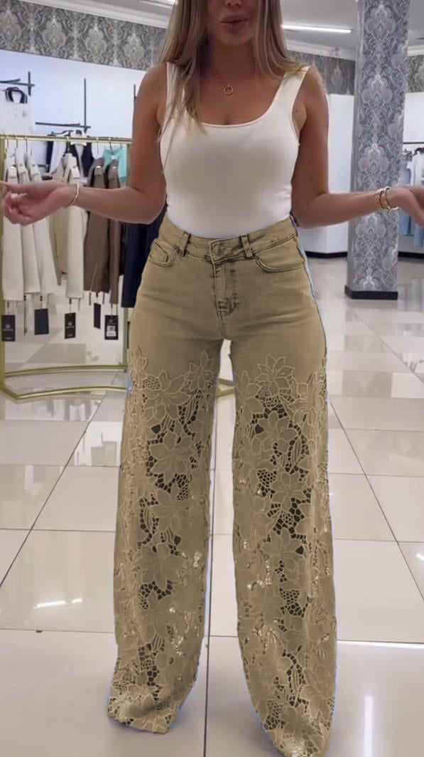 Elegáns női csipkefarmer