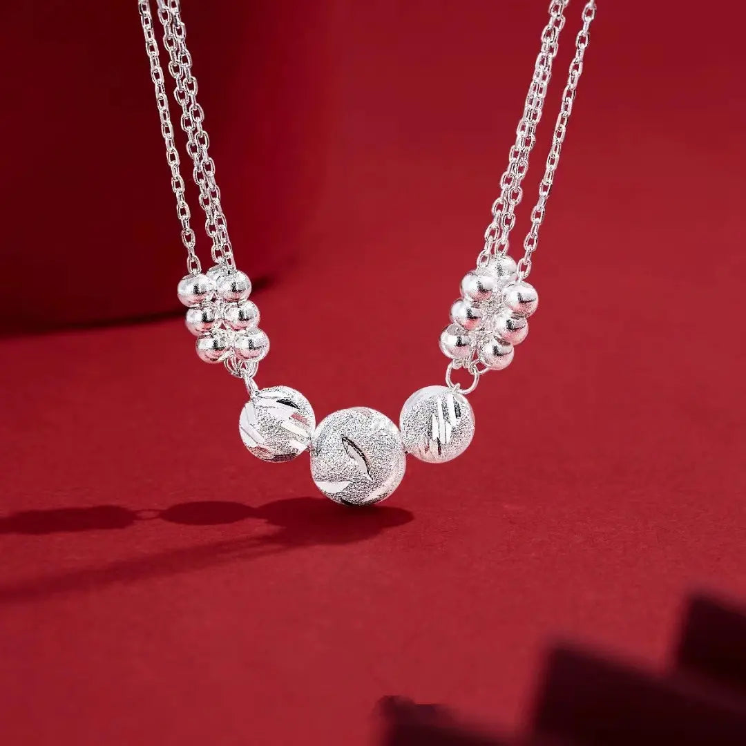 🎁🔥[Nyaklánc + Karkötő]✨Ékszer szett gravírozott ezüst nyaklánccal