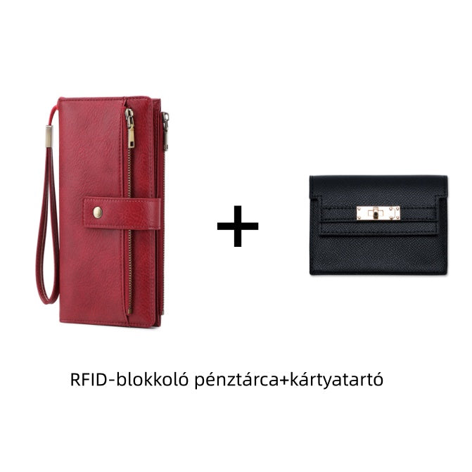 👛Retro stílusú, RFID-blokkolós, háromrészes női pénztárca