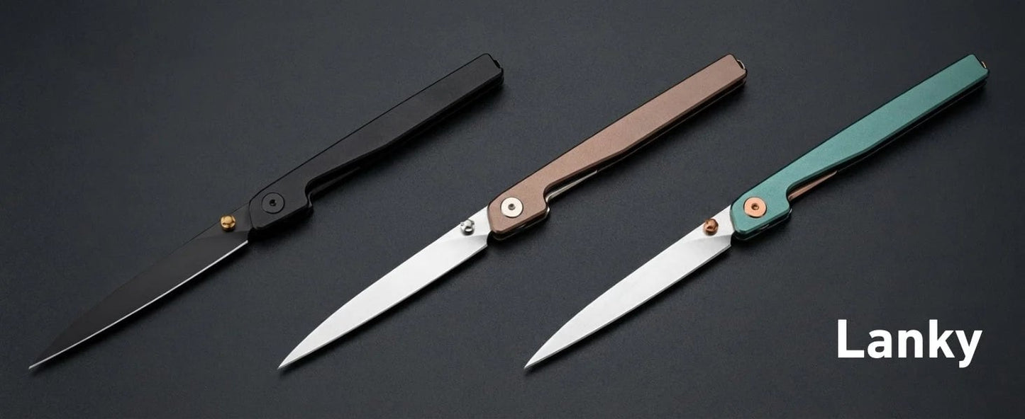 🔥Utolsó napi akció 50% kedvezménnyel🎉Lanky Liner Lock elülső flipper kés fekete alumínium nyéllel