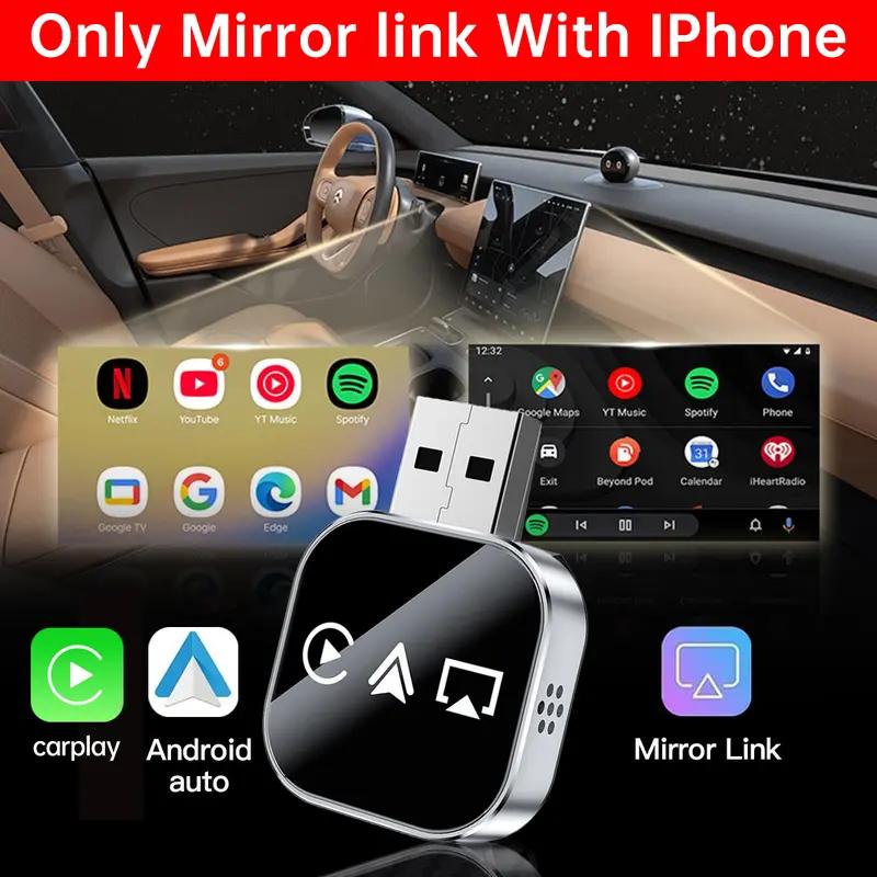 📶 2026-os frissítés 3 az 1-ben képernyőtükör iOS telefonra, vezeték nélküli Carplay adapterhez csatlakoztatva