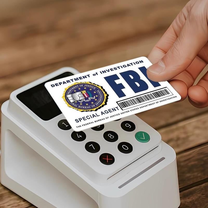🔥Secret Agent kártyabőr-készlet: FBI/ICE minták • Cosplay és ajándék matricák