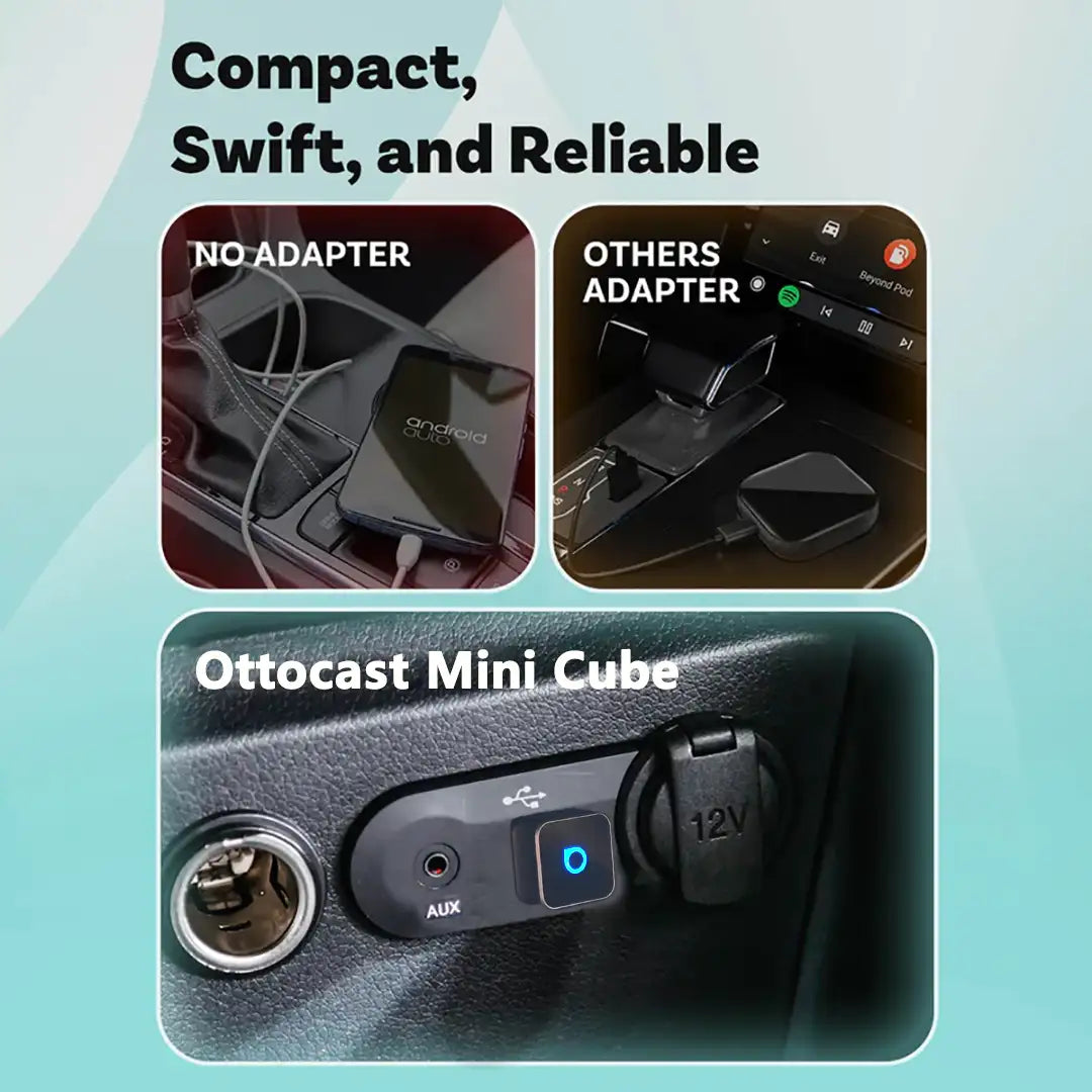 Ottocast Mini 3.0 Ultra Cube vezeték nélküli CarPlay Android Auto adapter