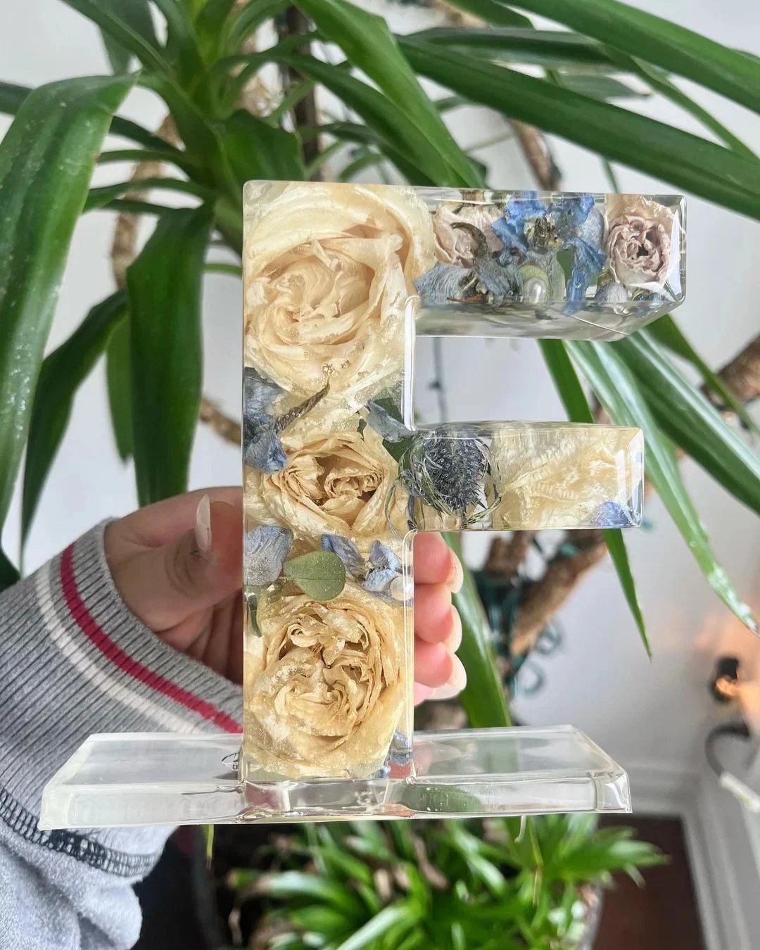 🌸Kézzel készített virágmintás gyantából készült éjszakai fény