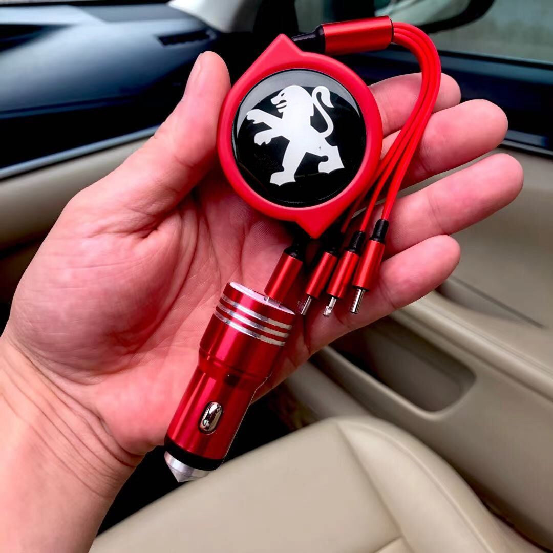 3 az 1-ben visszahúzható autós adatkábel + ingyenes autós töltő