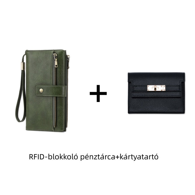👛Retro stílusú, RFID-blokkolós, háromrészes női pénztárca