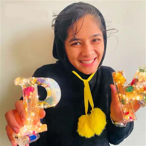 🌸Kézzel készített virágmintás gyantából készült éjszakai fény