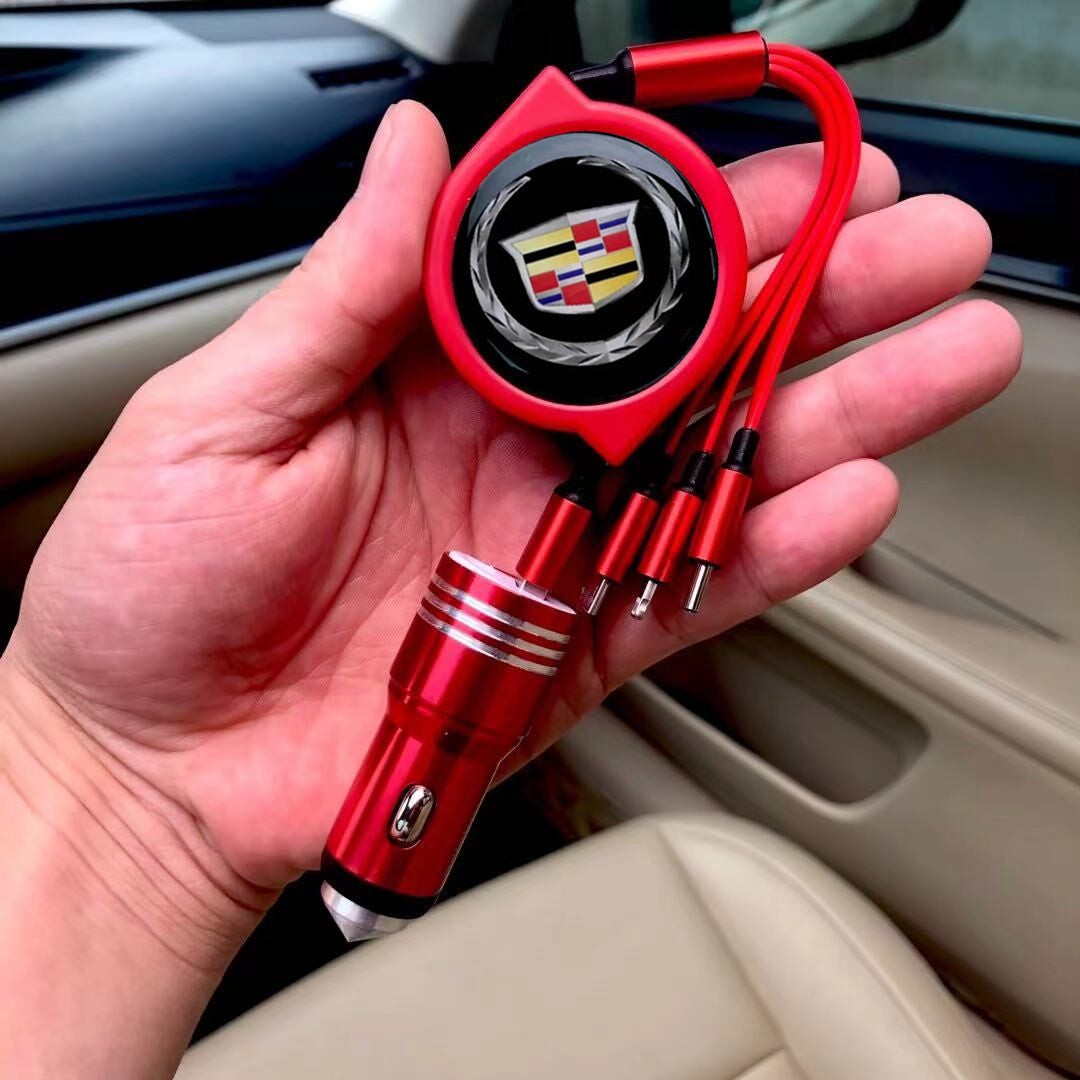 3 az 1-ben visszahúzható autós adatkábel + ingyenes autós töltő