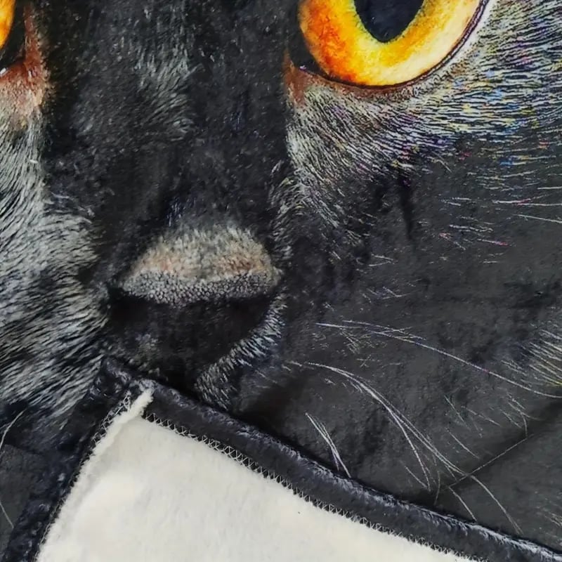 Imádnivaló flanel takaró fekete macskamintával