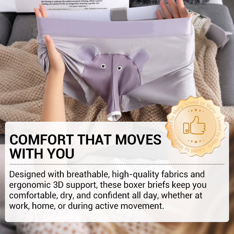 🐘Férfi légáteresztő boxeralsó 3D zsebbel🩲