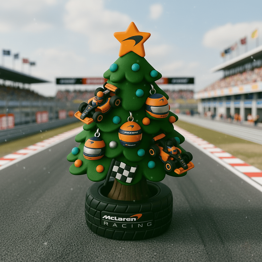 🎄🏎️ Miniatűr F1-es csapatstílusú karácsonyfa