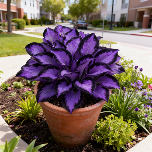🌌💜 Limitált kiadású Purple Heart hosta – mély, fejedelmi lombozat, csak nálunk!✨🌿