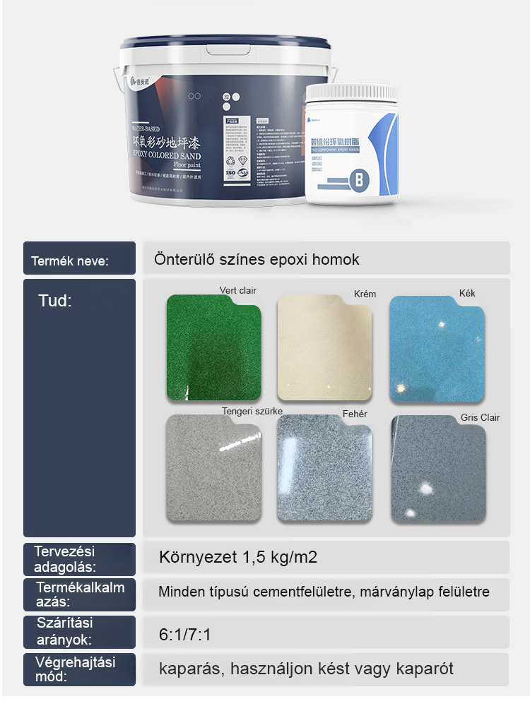 Márvány utánzatú, epoxi színű homokszínű padlófesték