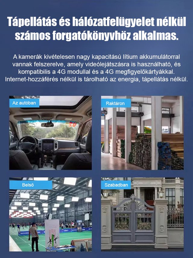 Hosszú üzemidő】Hálózatfüggetlen kamera