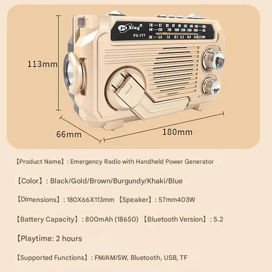 Kézi rádió vésztöltési funkcióval