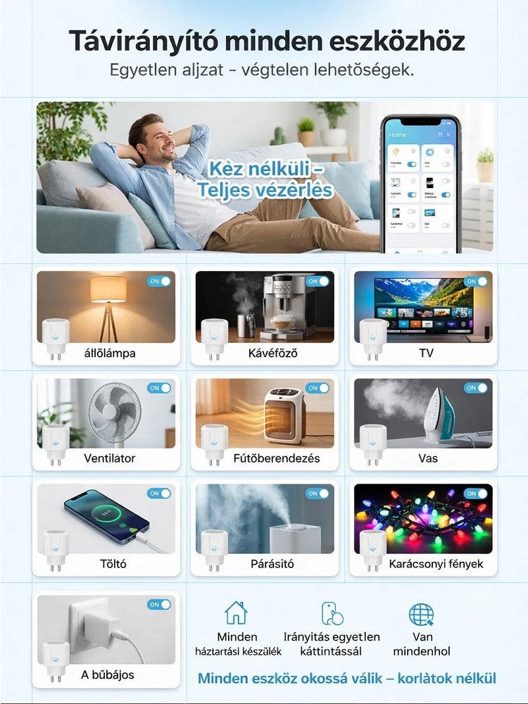 Okos WiFi távirányítós aljzat