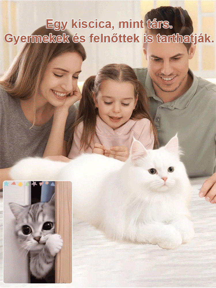 Kölyökmacska szimuláció rövid plüss baba