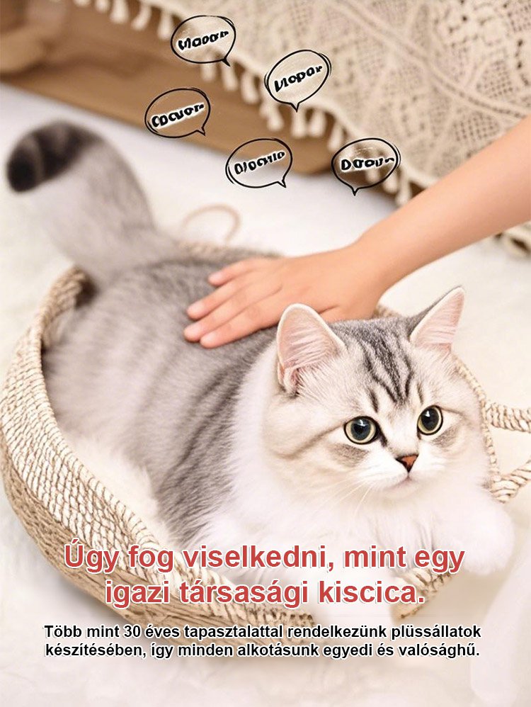 Kölyökmacska szimuláció rövid plüss baba