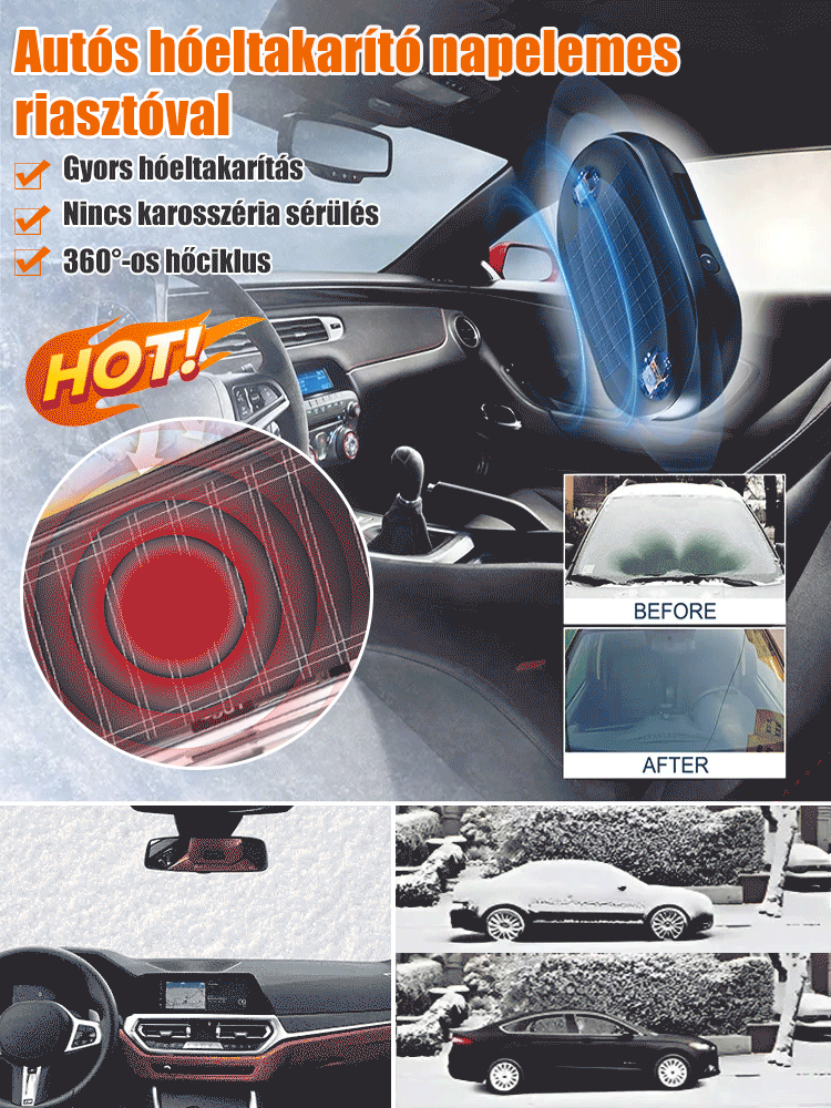 Napelemes autóriasztó hólapát