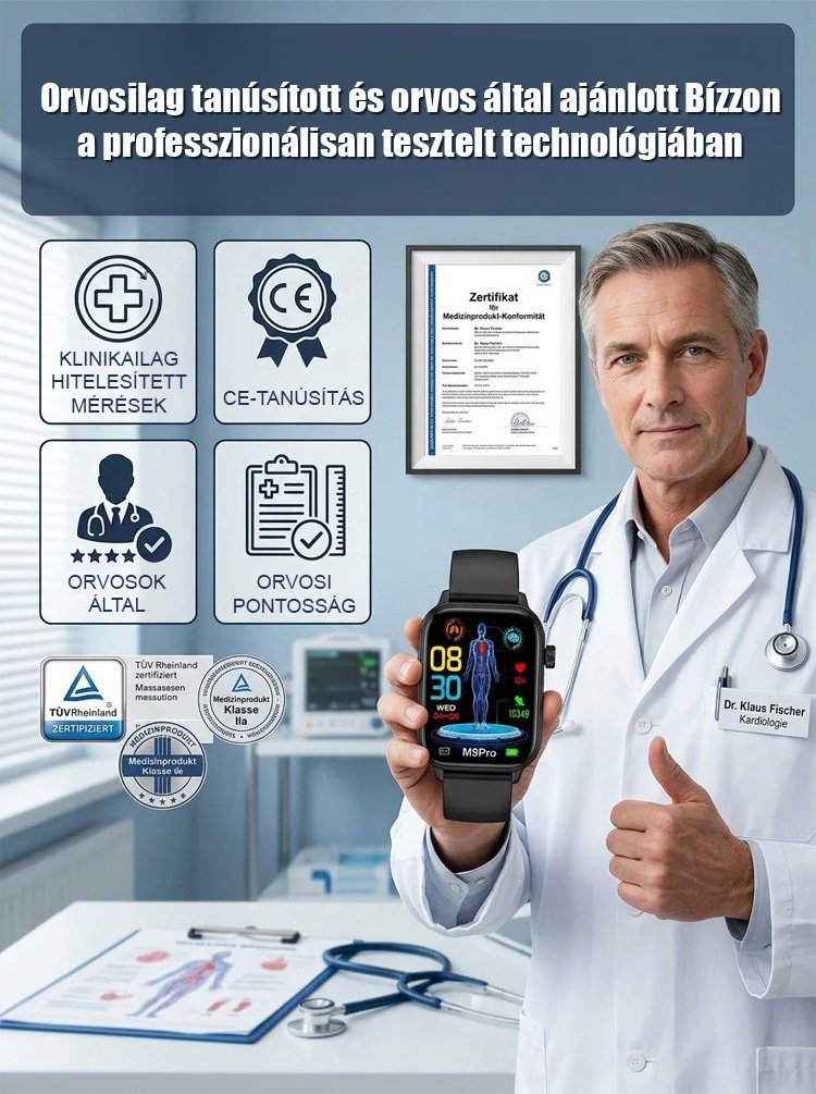 26 új M9Pro pontos, nem invazív vércukor- és vérnyomásmérő okosóra
