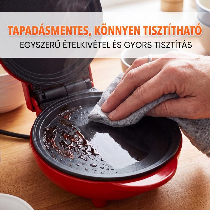 🧇 Mini elektromos gofrisütő – Könnyű reggeli készítéshez, kompakt – Utánvét ✨