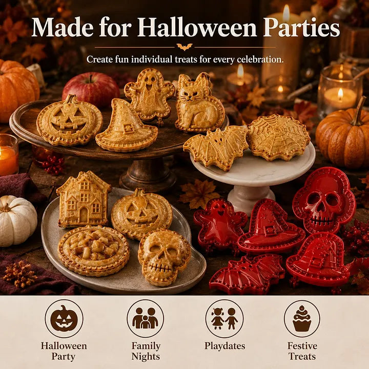 🎃 8 darabos halloweeni mini kézi piteforma-készlet