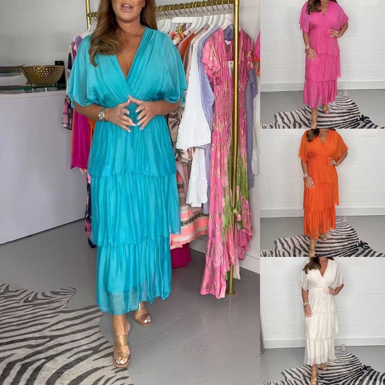 👗Chiffon ruha mély dekoltázzsal💕