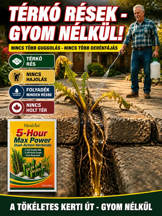 5 órás Kaszás · nanoméretű, maradékmentes gyomirtó granulátum