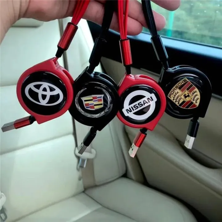 3 az 1-ben visszahúzható autós adatkábel + ingyenes autós töltő