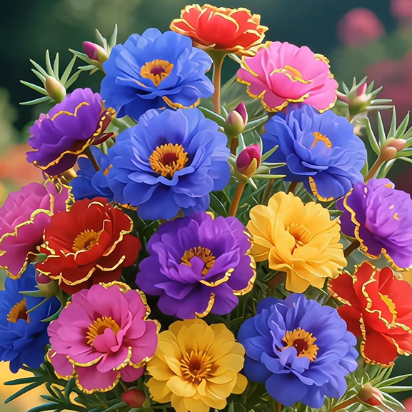 Aranycsipke portulaka🌸✨ Gyönyörű, dupla virágok a könnyed nyári színekért