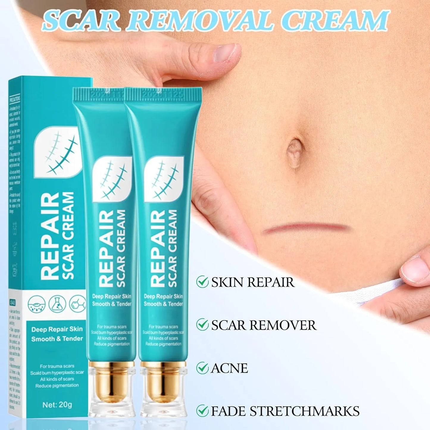 🔥Utolsó nap 50% KEDVEZMÉNY - 🩹Alcuras® Advanced Scar Repair Cream✨