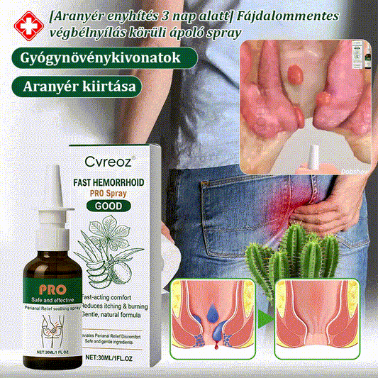 【Orvosi minőségű, 3 napos aranyér elleni kezelés】Fájdalommentes anális ápoló spray