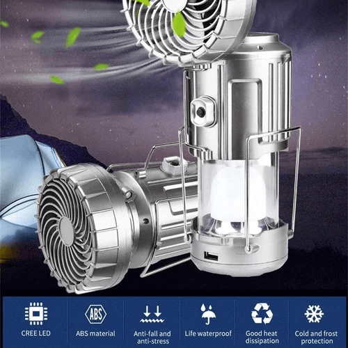 🔥2025 Forró eladás🔥🌿Hordozható LED kemping lámpa ventilátorral